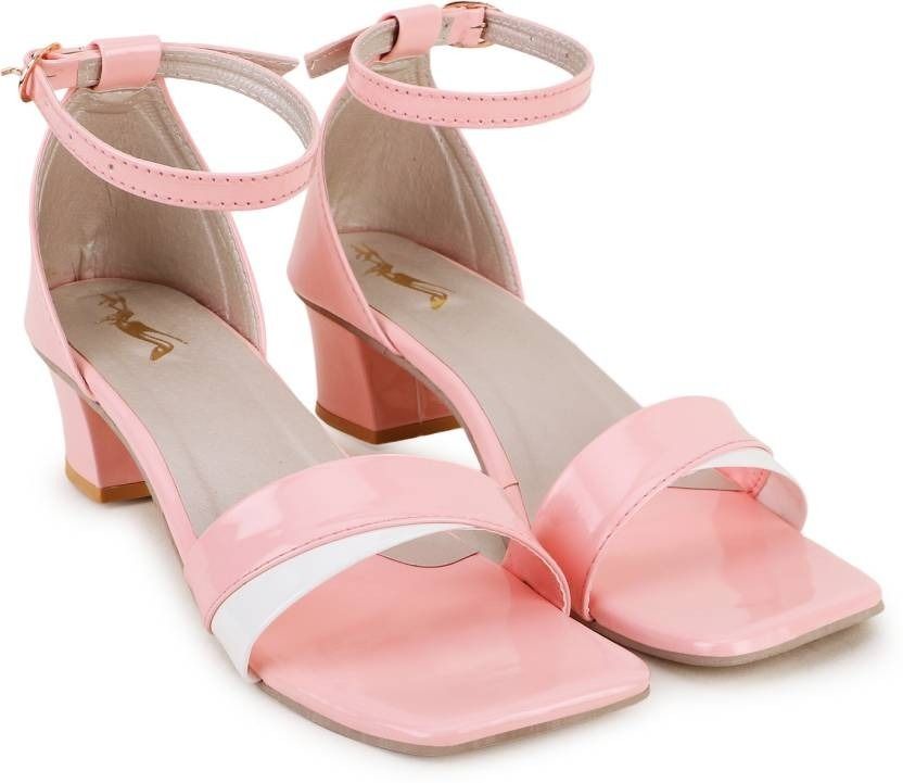 Women Pink Heels Sandal, Size: UK3, Colour: Pink