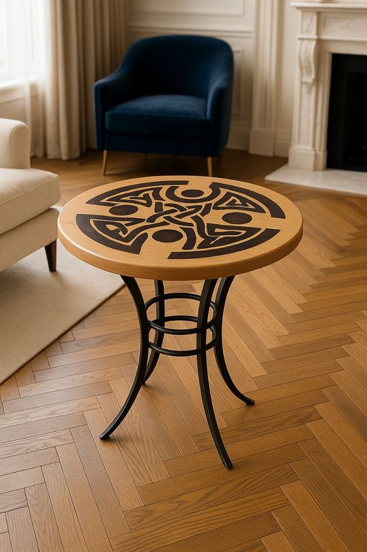 Oak Accent tables with Celtic Pattern