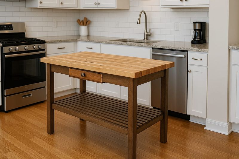 ​Reclaimed Wood Kitchen Island with Butcher Block Top