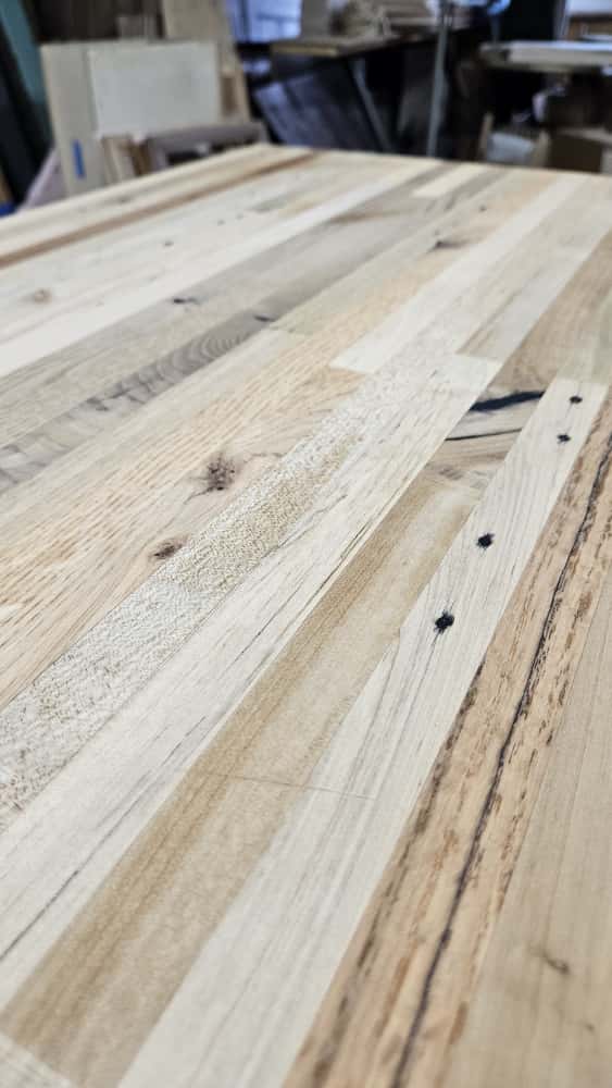 ​Reclaimed Wood Kitchen Island with Butcher Block Top