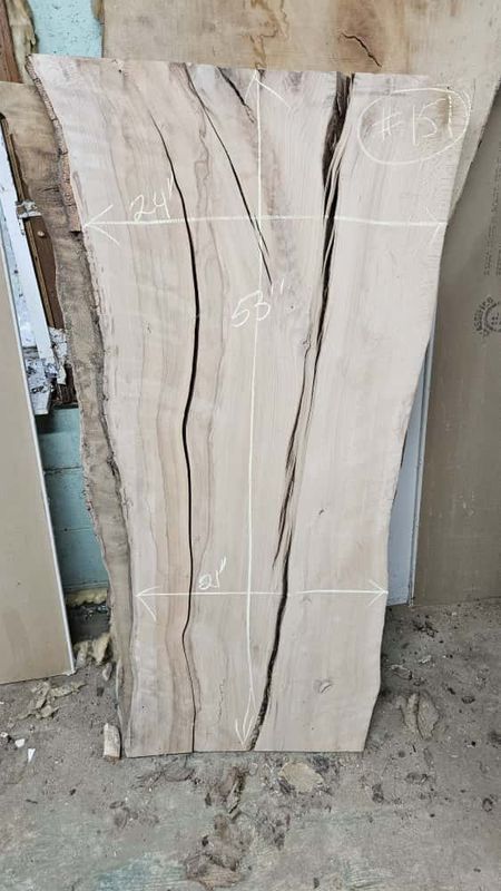Slab #151 Beech , 53" long, 21 - 24" wide.