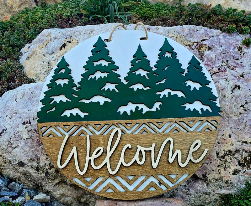Front Door Sign - Hint of winter