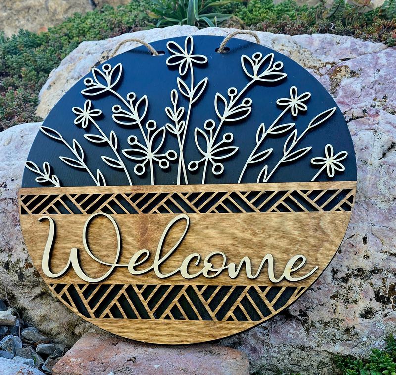 Front Door Welcome Flower Basket