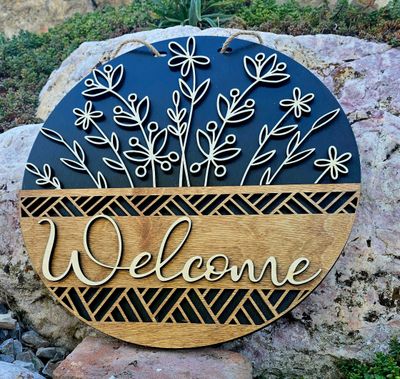 Front Door Welcome Flower Basket