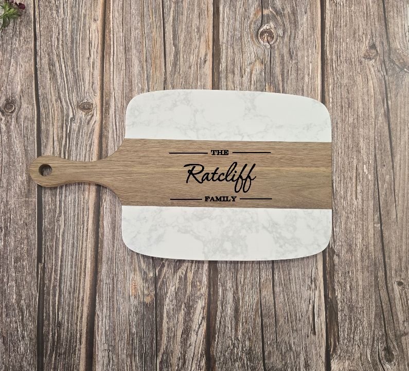 Charcuterie Board Acacia &amp; Marble.