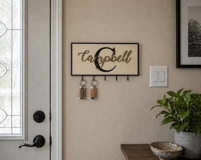 Personalized Last Name Key Holder, for Wall,