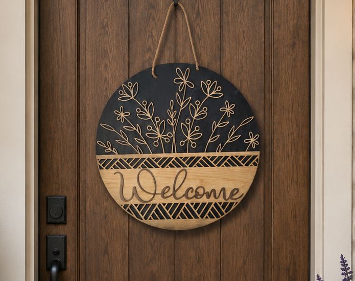 Front Door Welcome Flower Basket