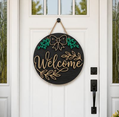 Front Door Welcome vines