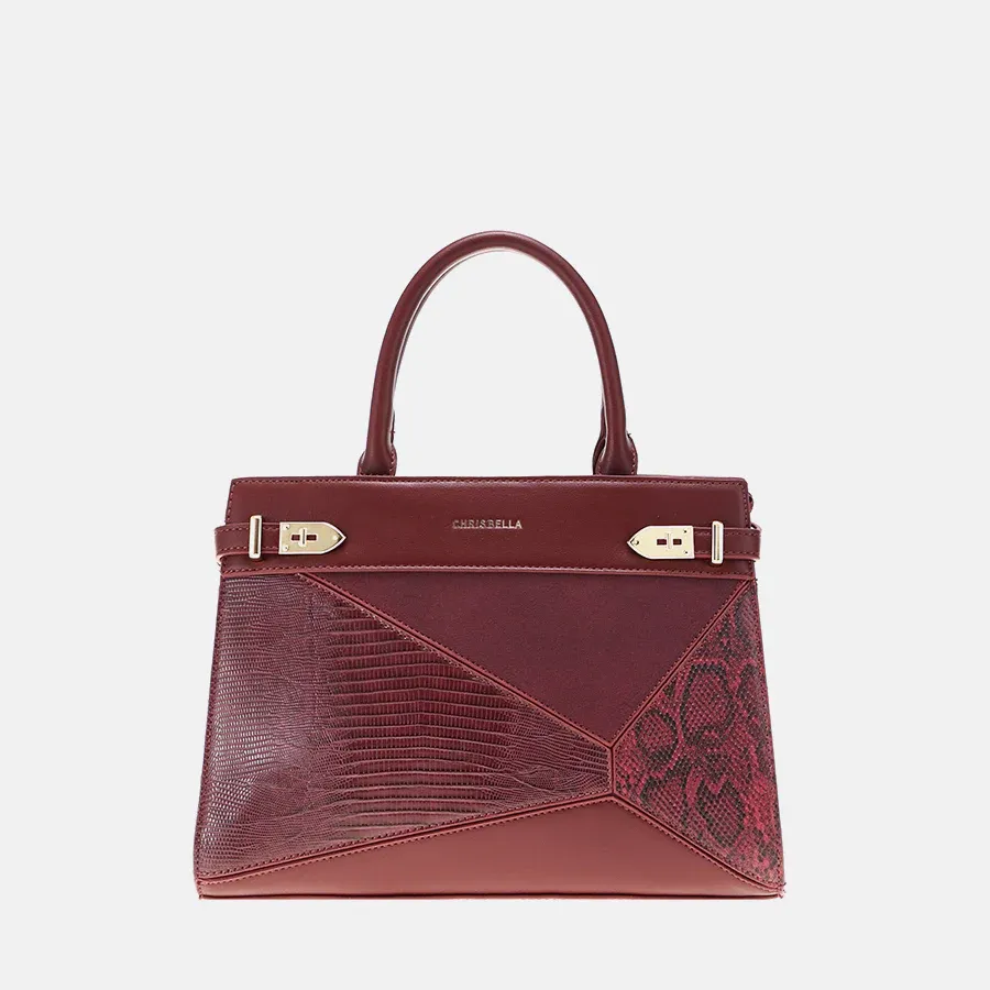 Chrisbella Maroon Handbag AA012408019735