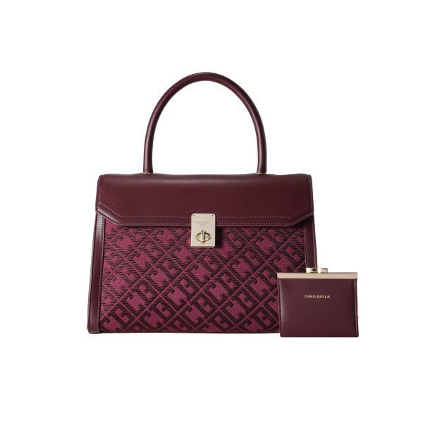 Chrisbella Maroon Handbag