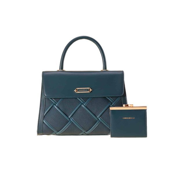 Chrisbella Braided Blue Handbag