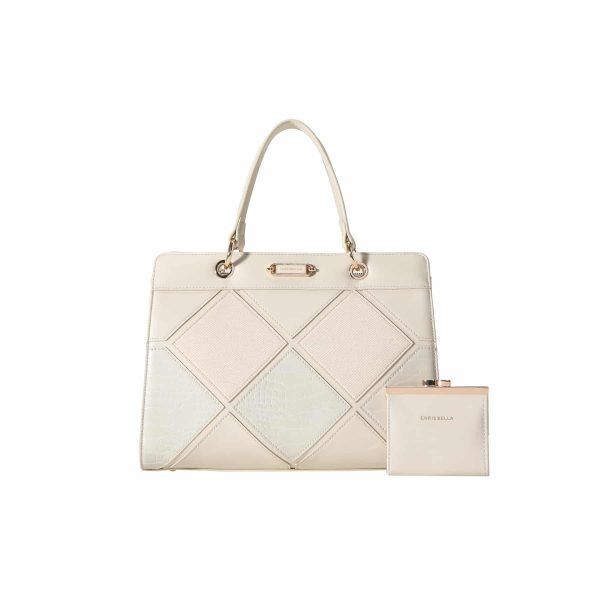 Chrisbella Cashmere Camel Crocodile Handbag