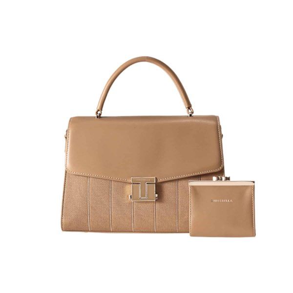 Chrisbella Flap Taupe Handbag