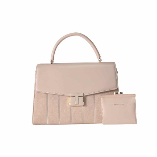 Chrisbella Flap Beige Handbag