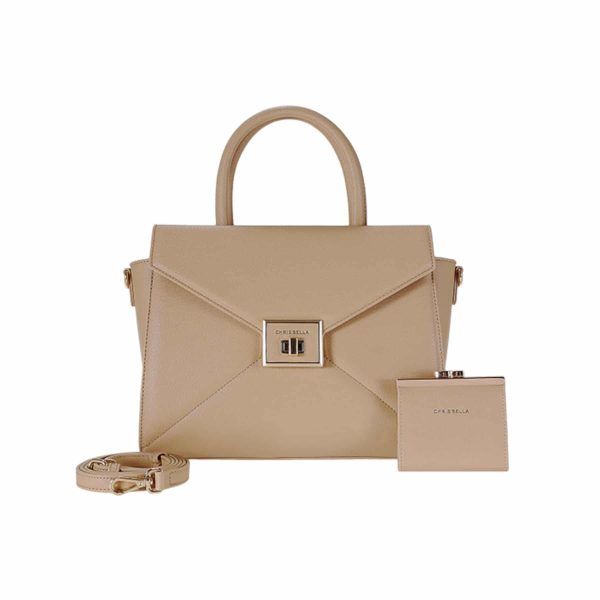 Chrisbella Taupe Handbag