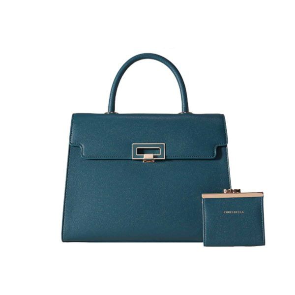 Chrisbella Peacock Blue Handbag