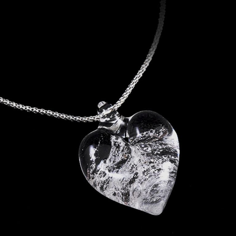 Heart pendant with glass eyelet