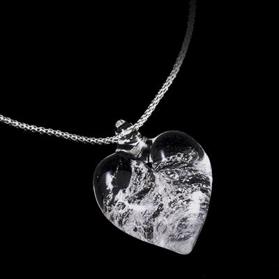 Heart pendant with glass eyelet