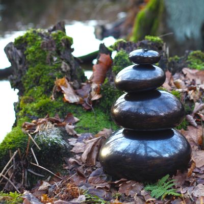 Lava Stone Glass Outdoor Urn