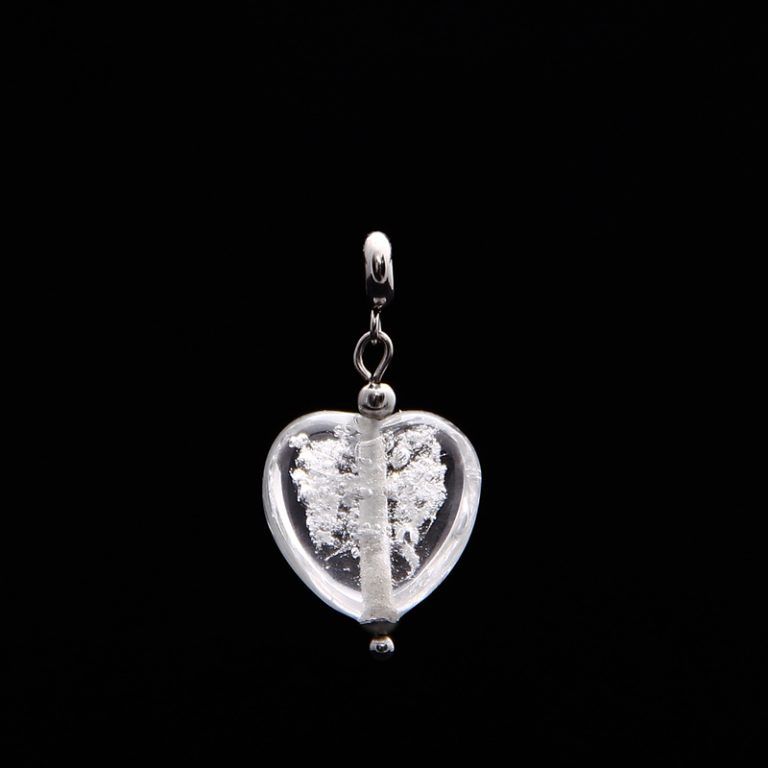 Heart Pendant clear - vertical