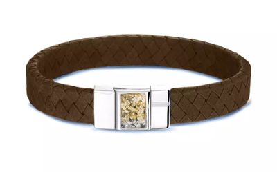 Men&#39;s Leather Bracelet - Silver Clasp