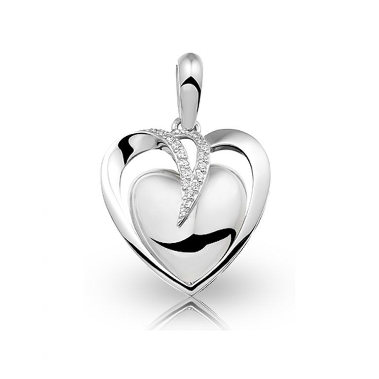 Double Heart Gem Pendant
