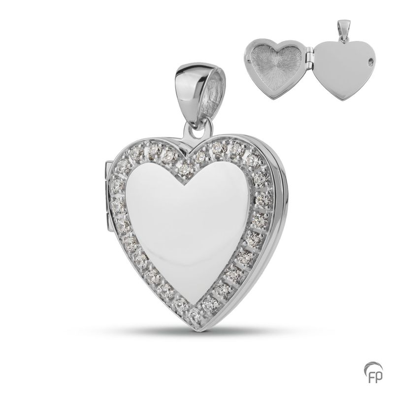 Locket Pendant - Zircon Heart
