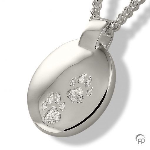 Oval Pendant with Paws