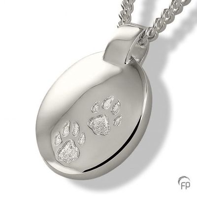 Oval Pendant with Paws