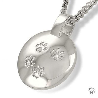 Circle Pendant with Paws