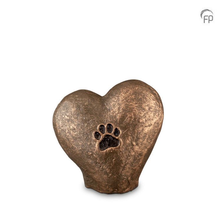 Ceramic Mini Urn Heart with Paw
