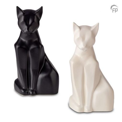 Ceramic Urn Matte Standing Cat