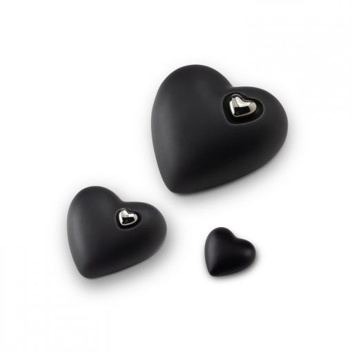 Ceramic Urn Matt Black Heart