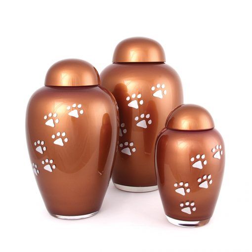 Tall Glass Pet Urn - Rusty