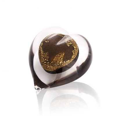 Glass Mini Urn Golden Heart