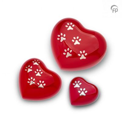 Pet Brass Urn Red heart