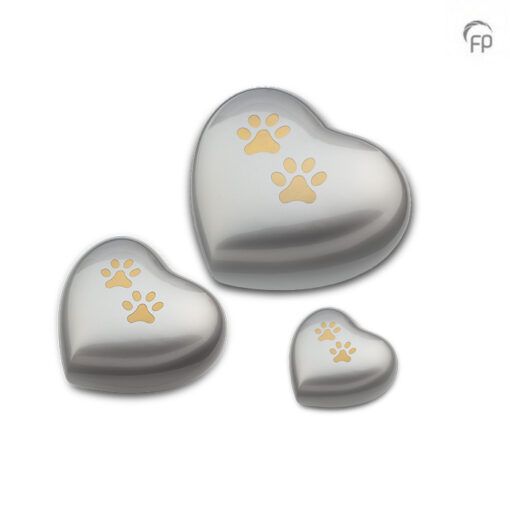 Pet Brass Urn Silver-coloured heart