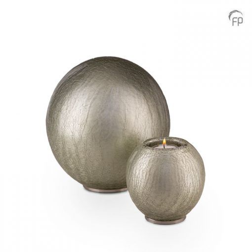 Glass Urn Frost Ball - olive