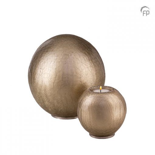 Glass Urn Frost Ball - cappuccino