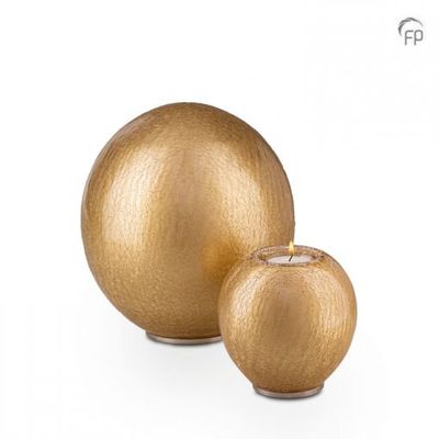 Glass Urn Frost Ball - golden