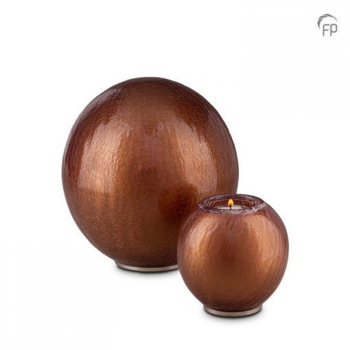 Glass Urn Frost Ball - brown