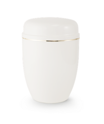Urn Cover Economy - White with a Gold Stripe