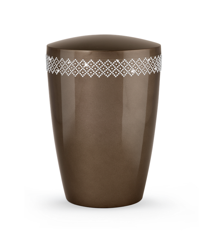 Bio Urn Cover – Brown with Crystals