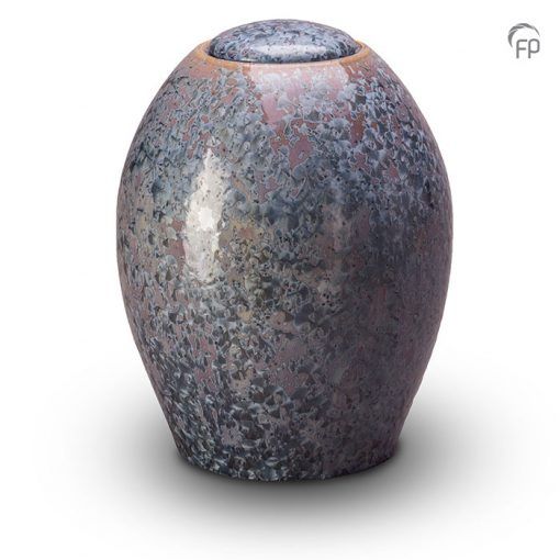 Ceramic outdoor urn violet blue