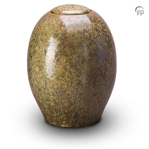 Ceramic outdoor urn ochre yellow