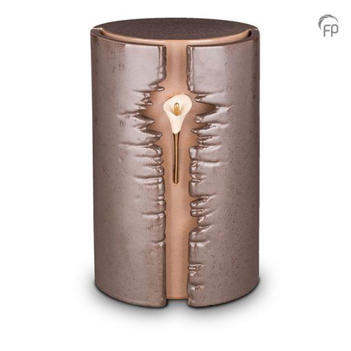 Ceramic urn with LED brown