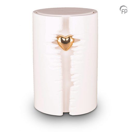 Ceramic urn with LED white
