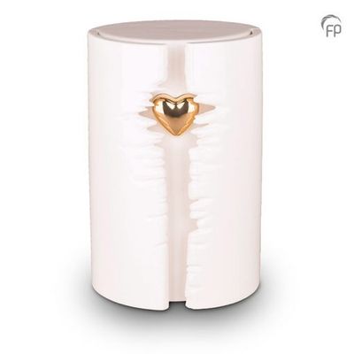 Ceramic urn with LED white