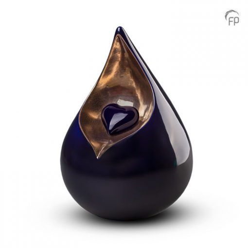 Ceramic urn Celest - Cobalt blue &amp; gold