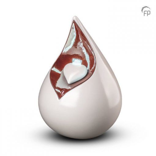 Ceramic urn Celest - White &amp; Brown